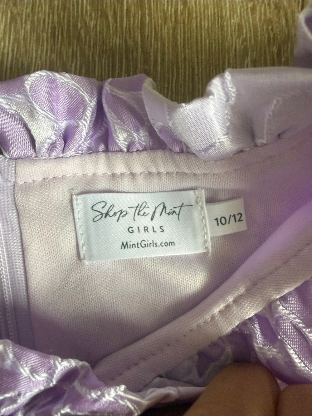 Kids' Lavender Floral Tiered Formal Dress